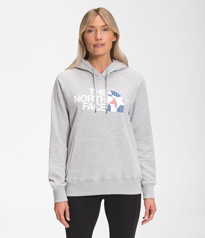 The North Face Half Dome Pullover Womens Hoodie Light Grey 026154-VAM